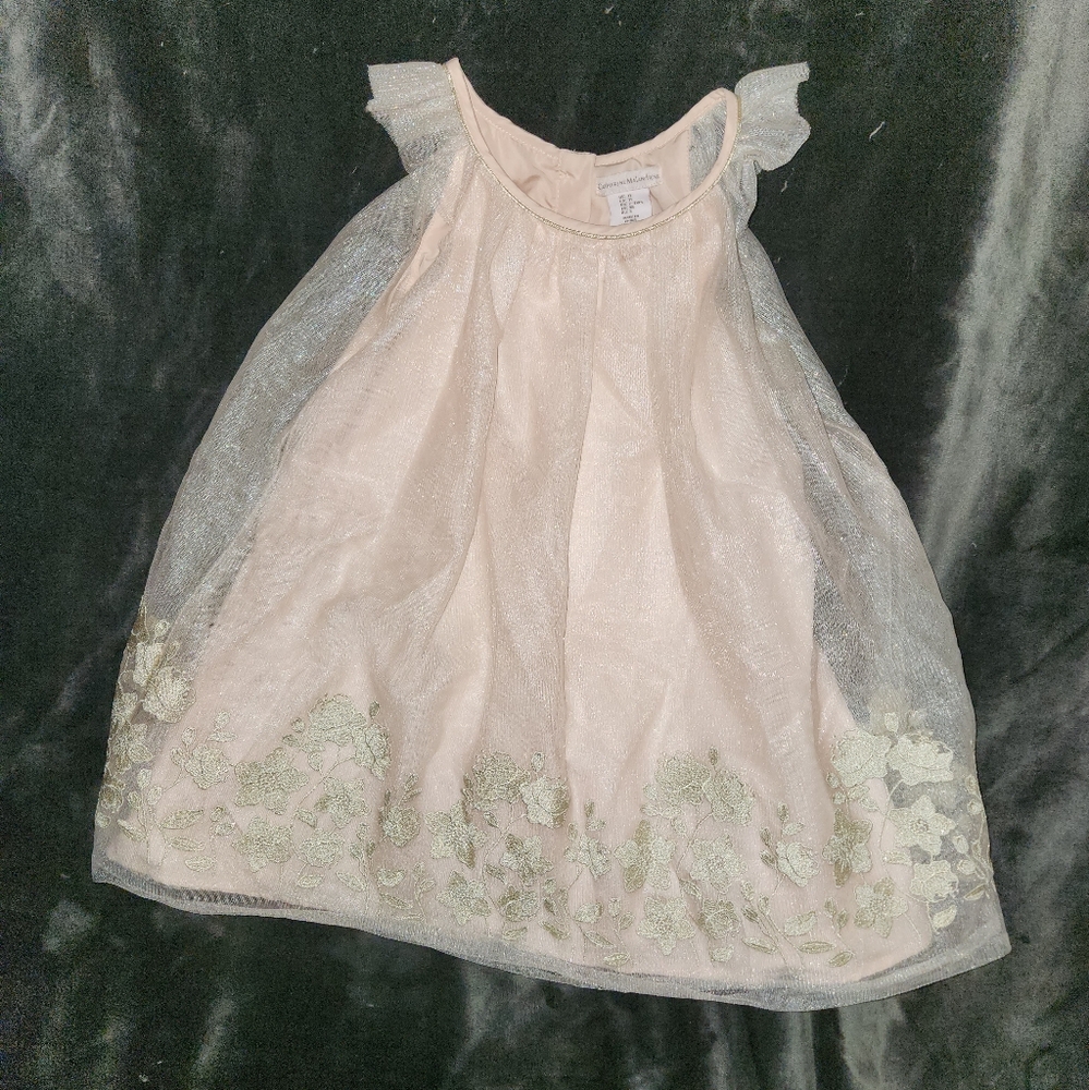 👧 Catherine Malandrino Pink and Silver Shimmer Dress